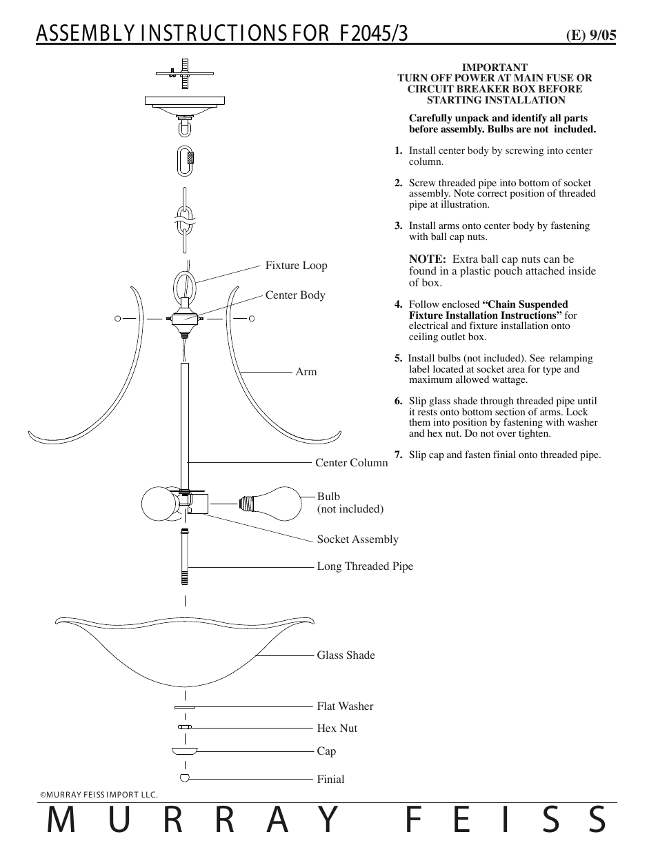 Feiss F2045-3 User Manual | 1 page