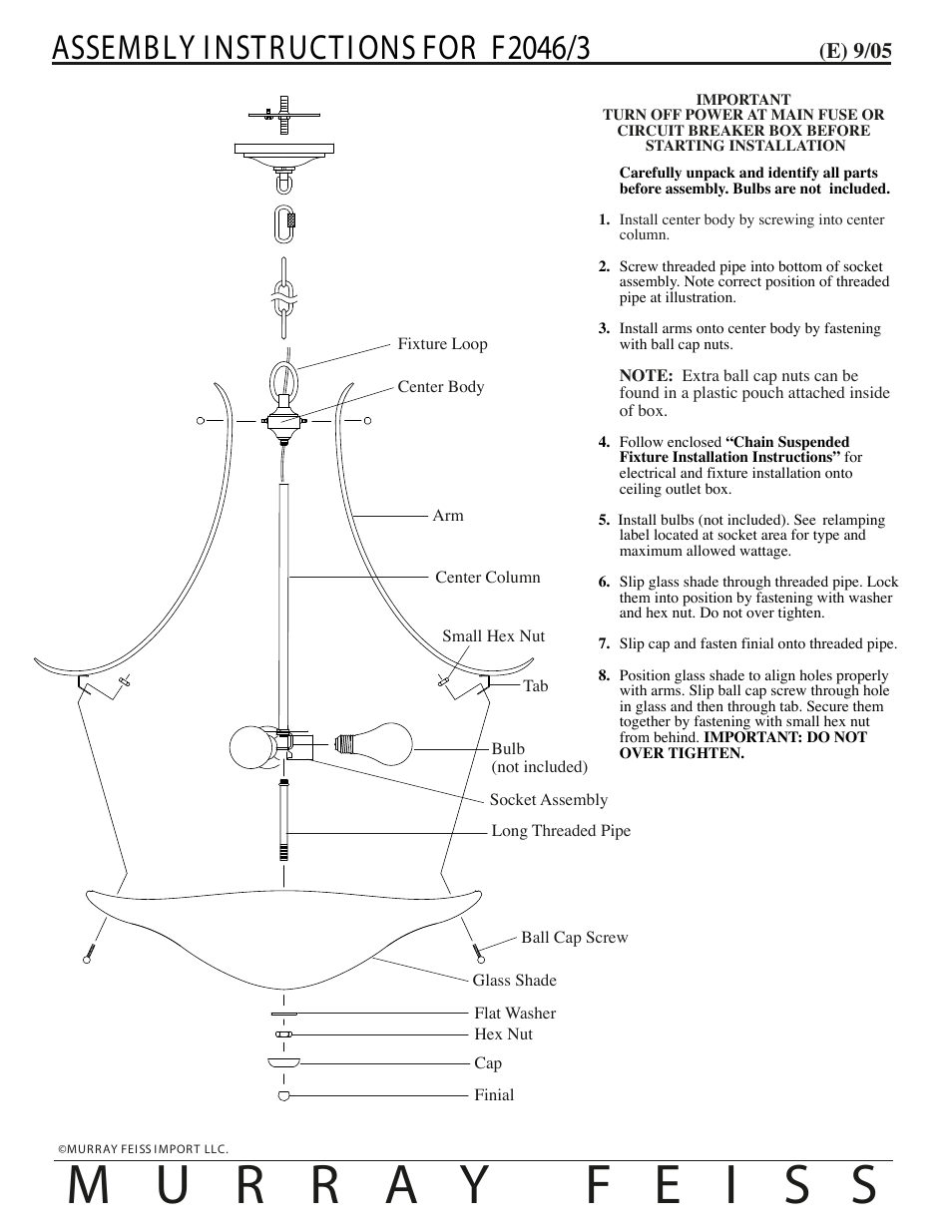 Feiss F2046-3 User Manual | 1 page