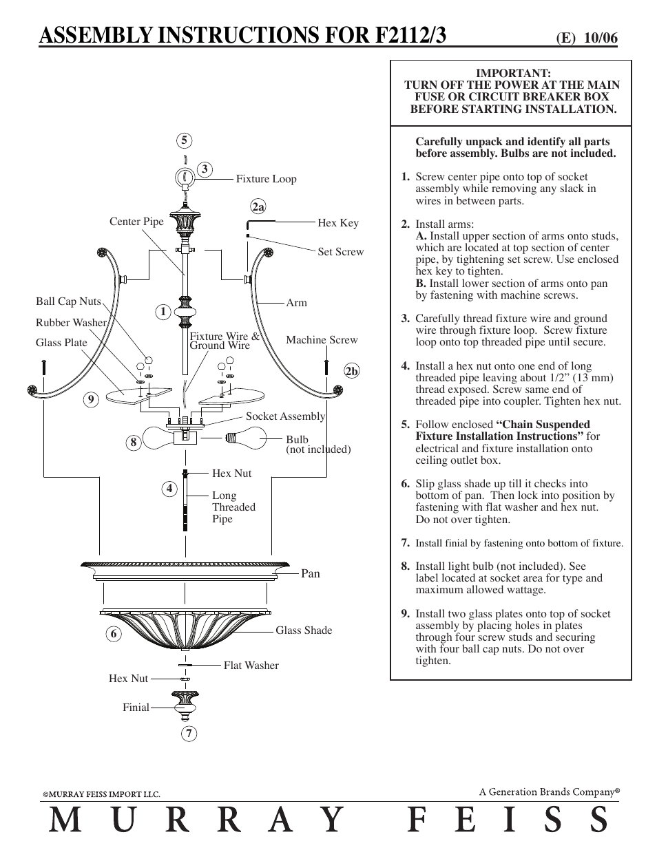 Feiss F2112-3 User Manual | 1 page