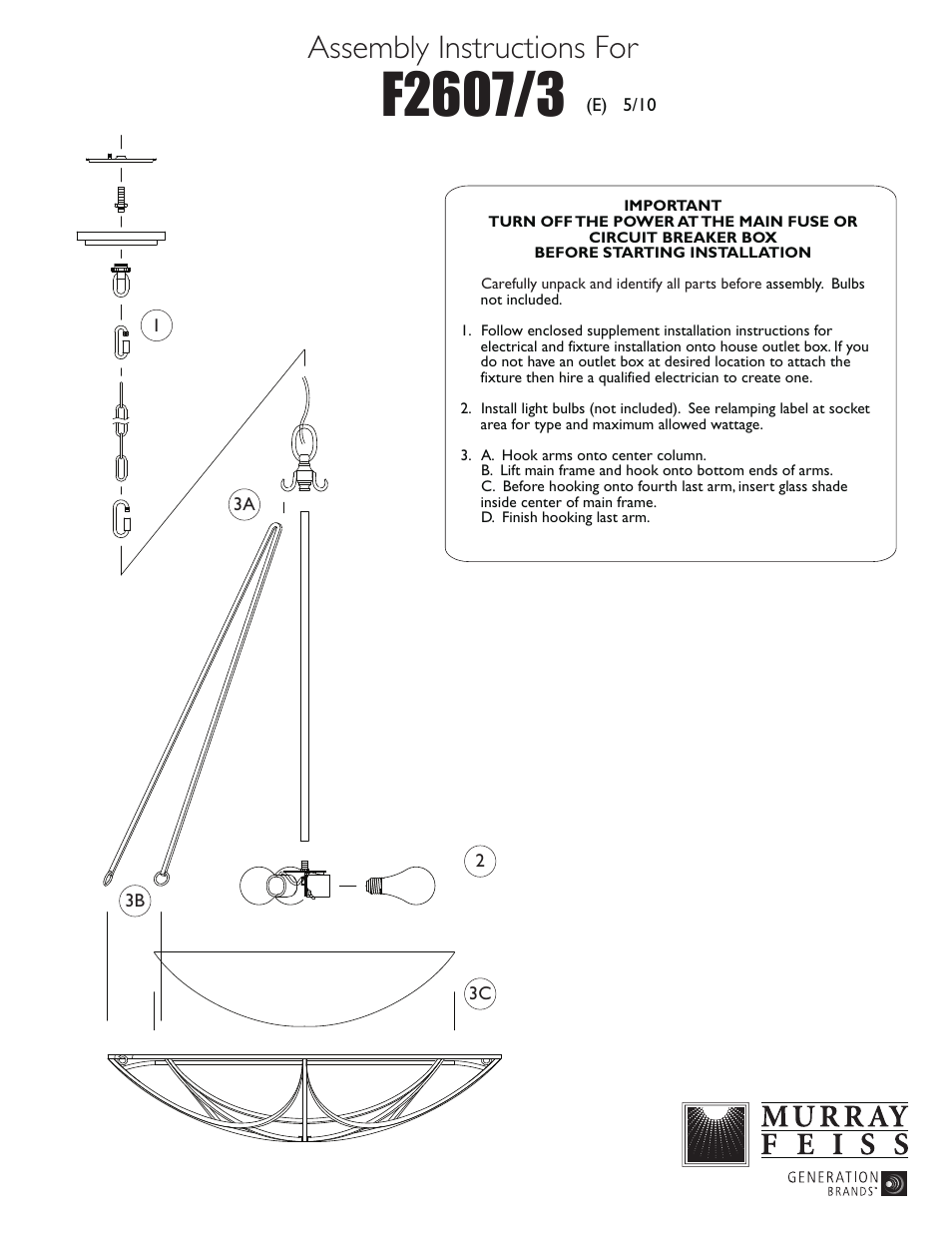 Feiss F2607-3 User Manual | 1 page