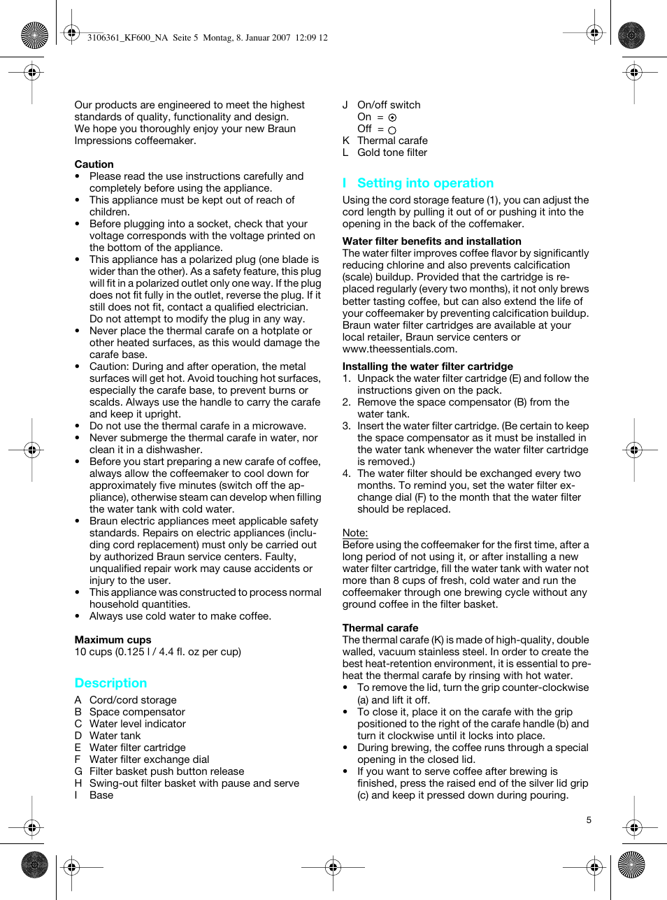 Braun KF 600 User Manual | Page 5 / 16