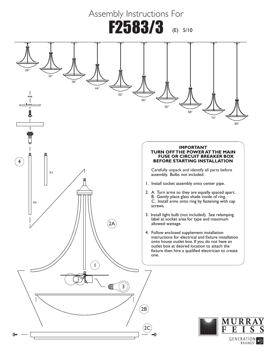 Feiss F2583-3 User Manual | 1 page