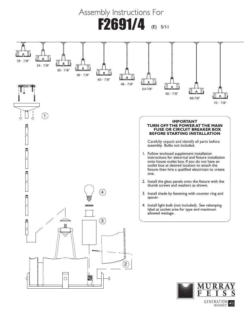 Feiss F2691-4 User Manual | 1 page