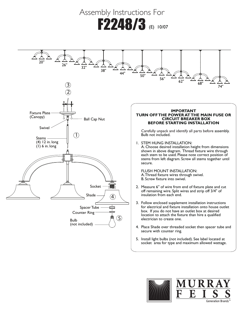 Feiss F2248-3 User Manual | 1 page