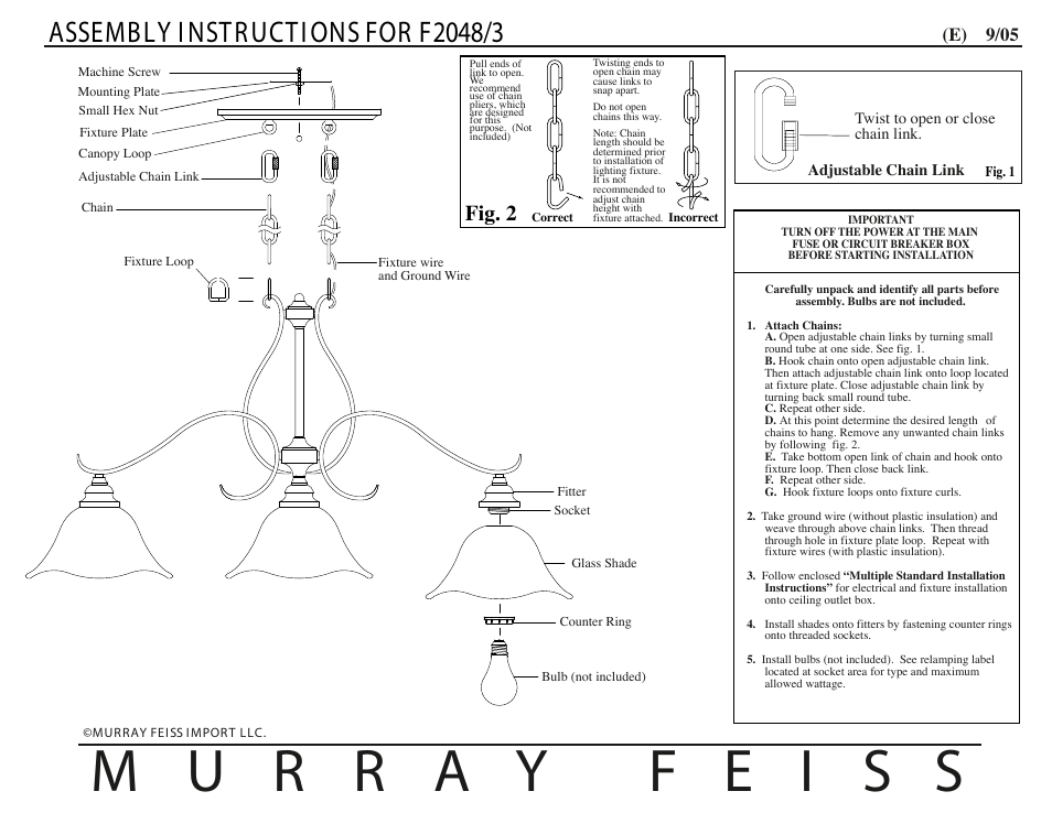 Feiss F2048-3 User Manual | 1 page