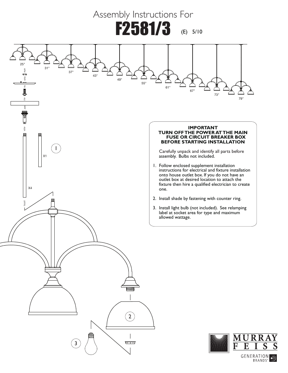 Feiss F2581-3 User Manual | 1 page