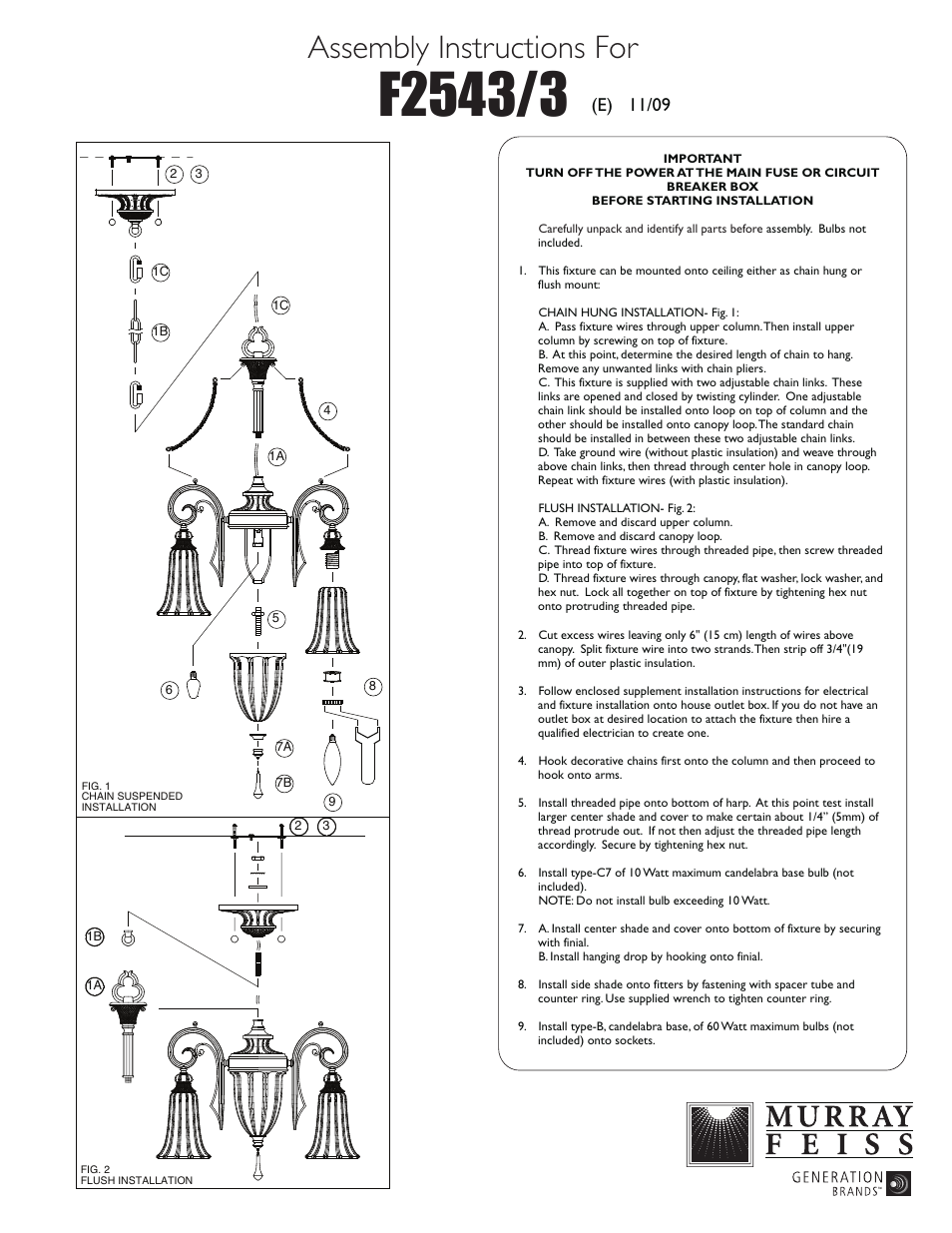 Feiss F2543-3 User Manual | 1 page