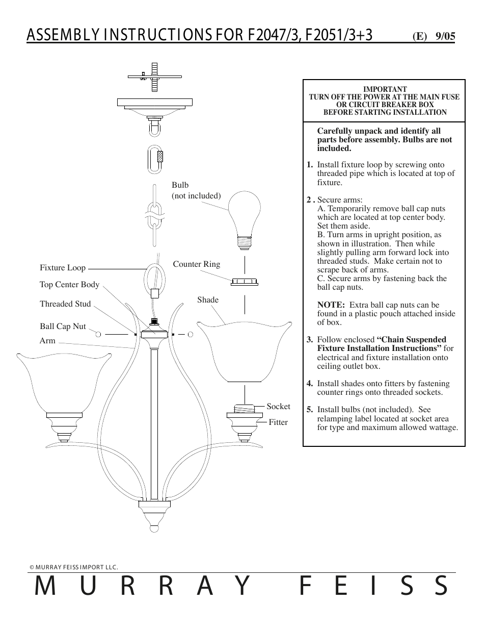 Feiss F2047-3 User Manual | 1 page