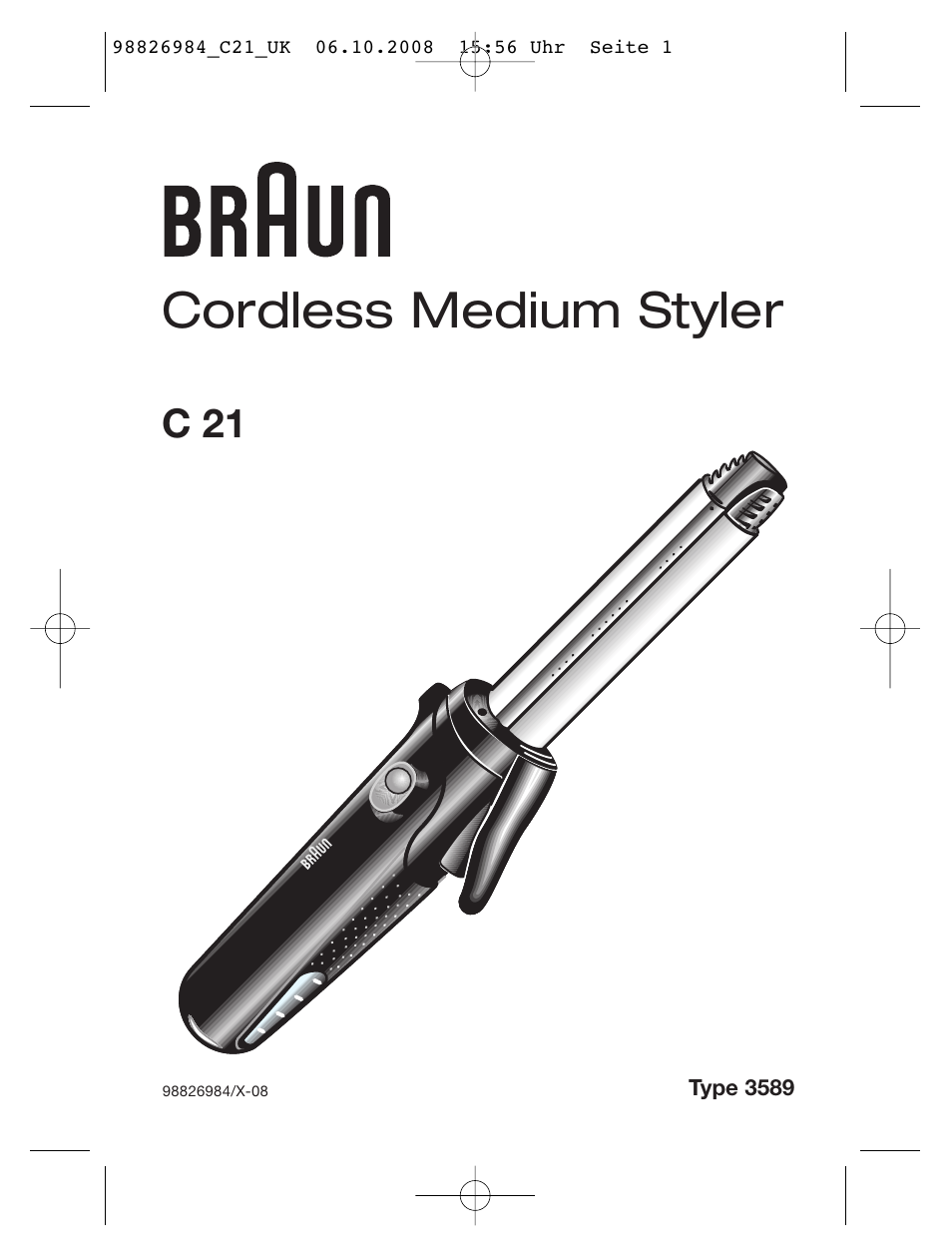 Braun CORDLESS MEDIUM STYLER C 21 User Manual | 7 pages