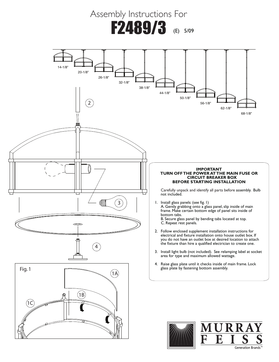 Feiss F2489-3 User Manual | 1 page