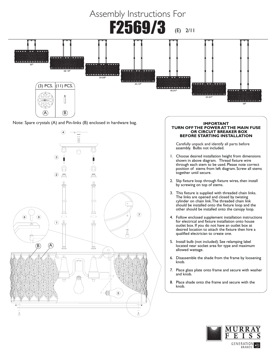 Feiss F2569-3 User Manual | 1 page