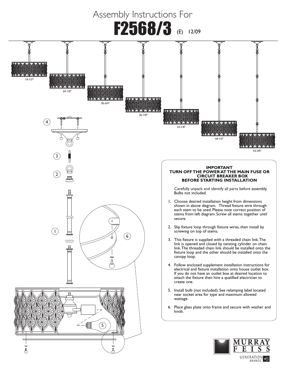 Feiss F2568-3 User Manual | 1 page