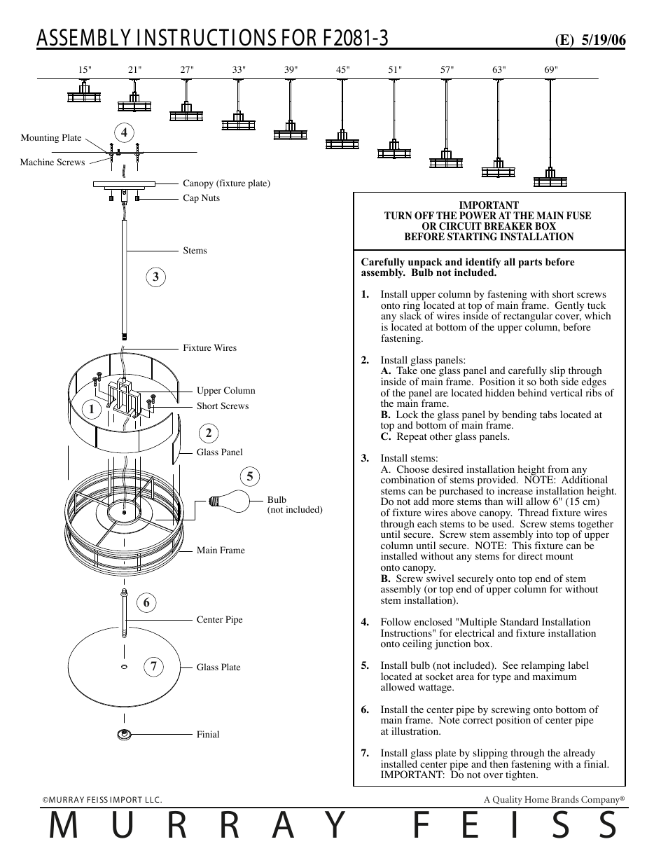 Feiss F2081-3 User Manual | 1 page