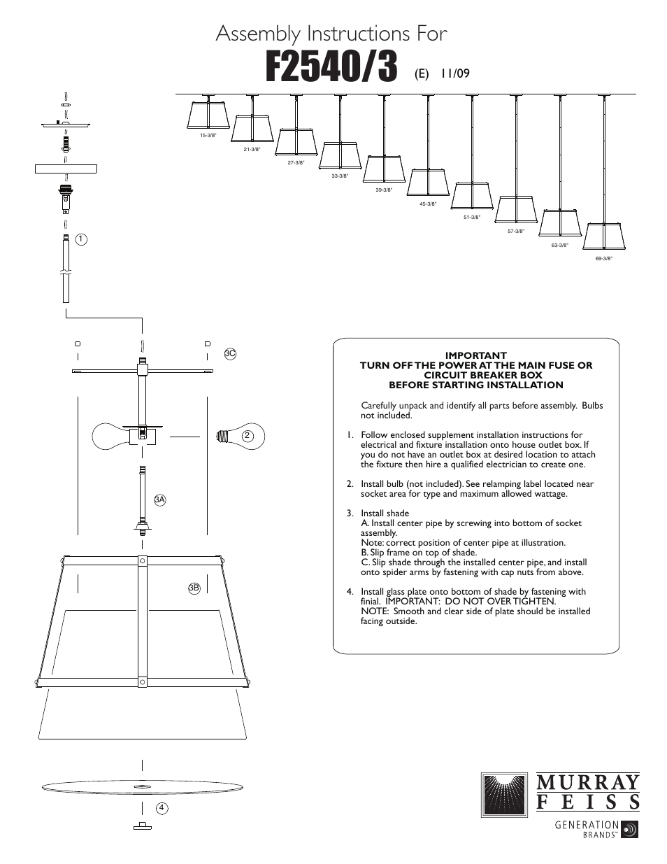 Feiss F2540-3 User Manual | 1 page