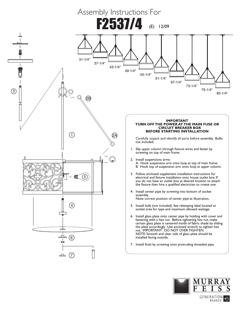 Feiss F2537-4 User Manual | 1 page