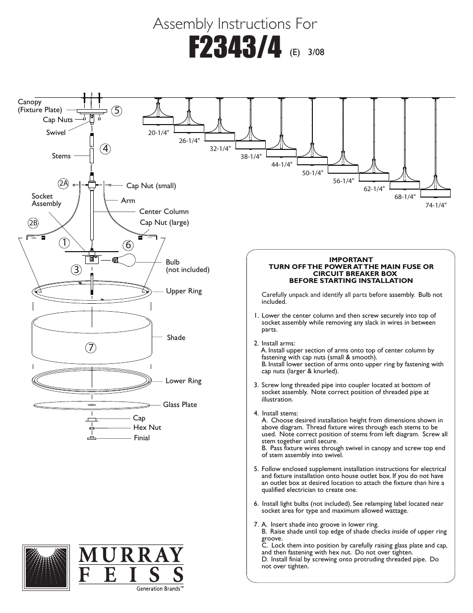 Feiss F2343-4 User Manual | 1 page