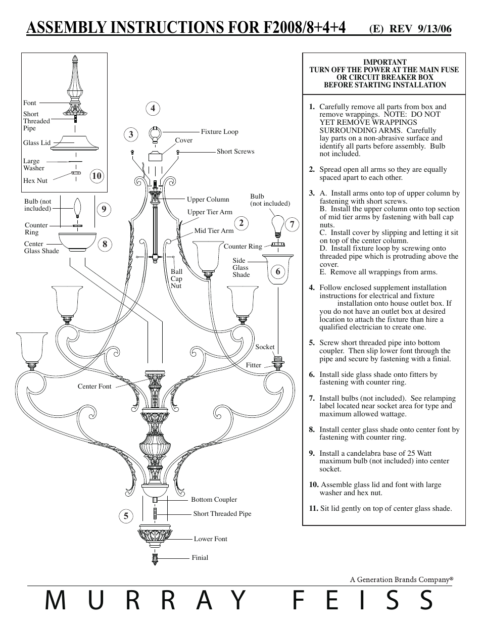 Feiss F2008-4+4+4 User Manual | 1 page