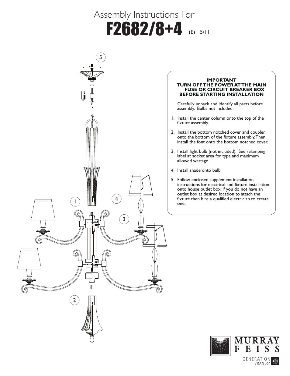 Feiss F2682-8+4 User Manual | 1 page