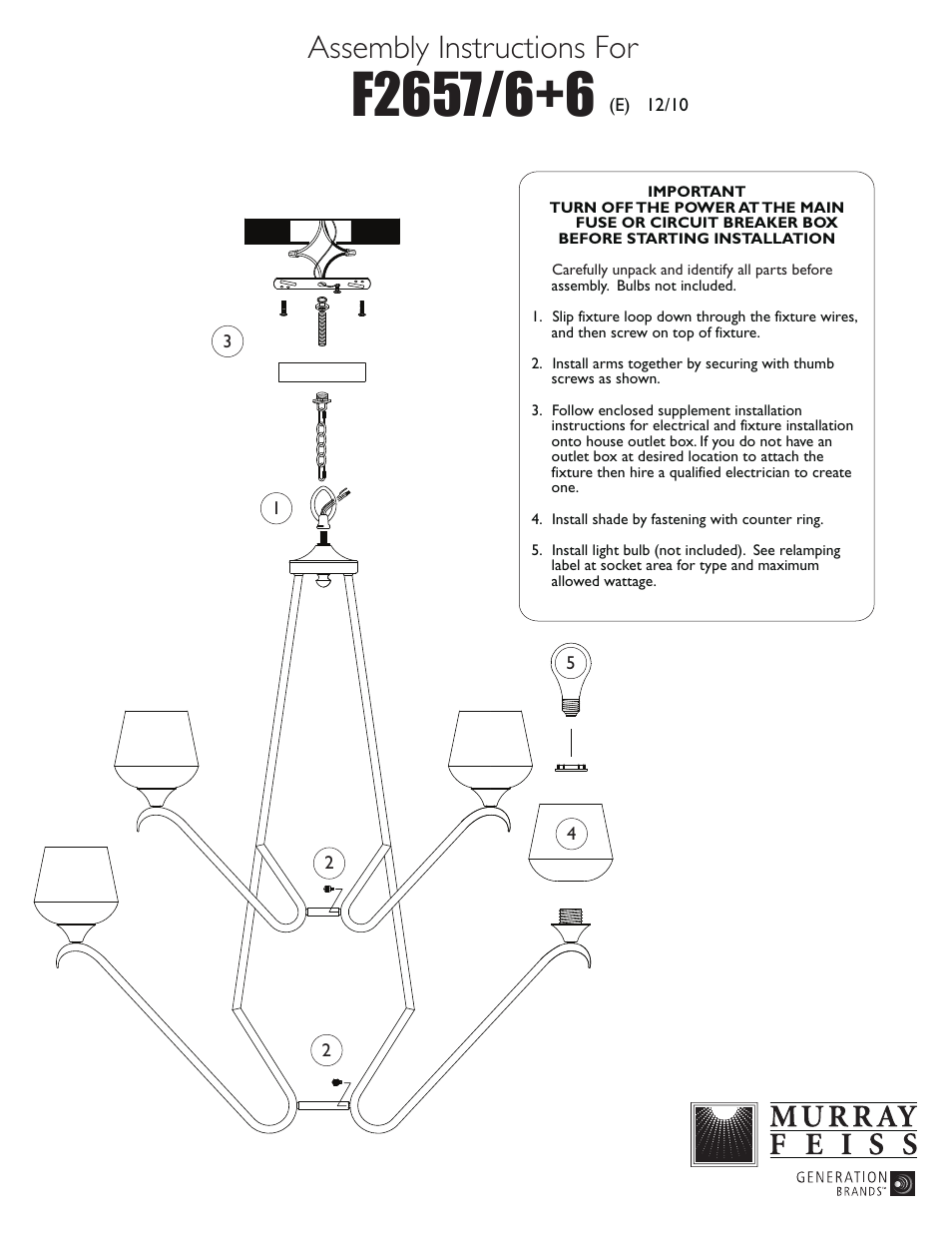 Feiss F2657-6+6 User Manual | 1 page