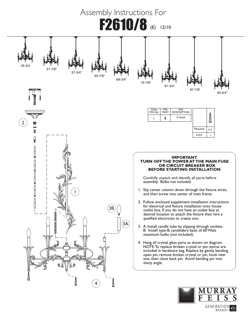 Feiss F2610-8 User Manual | 1 page