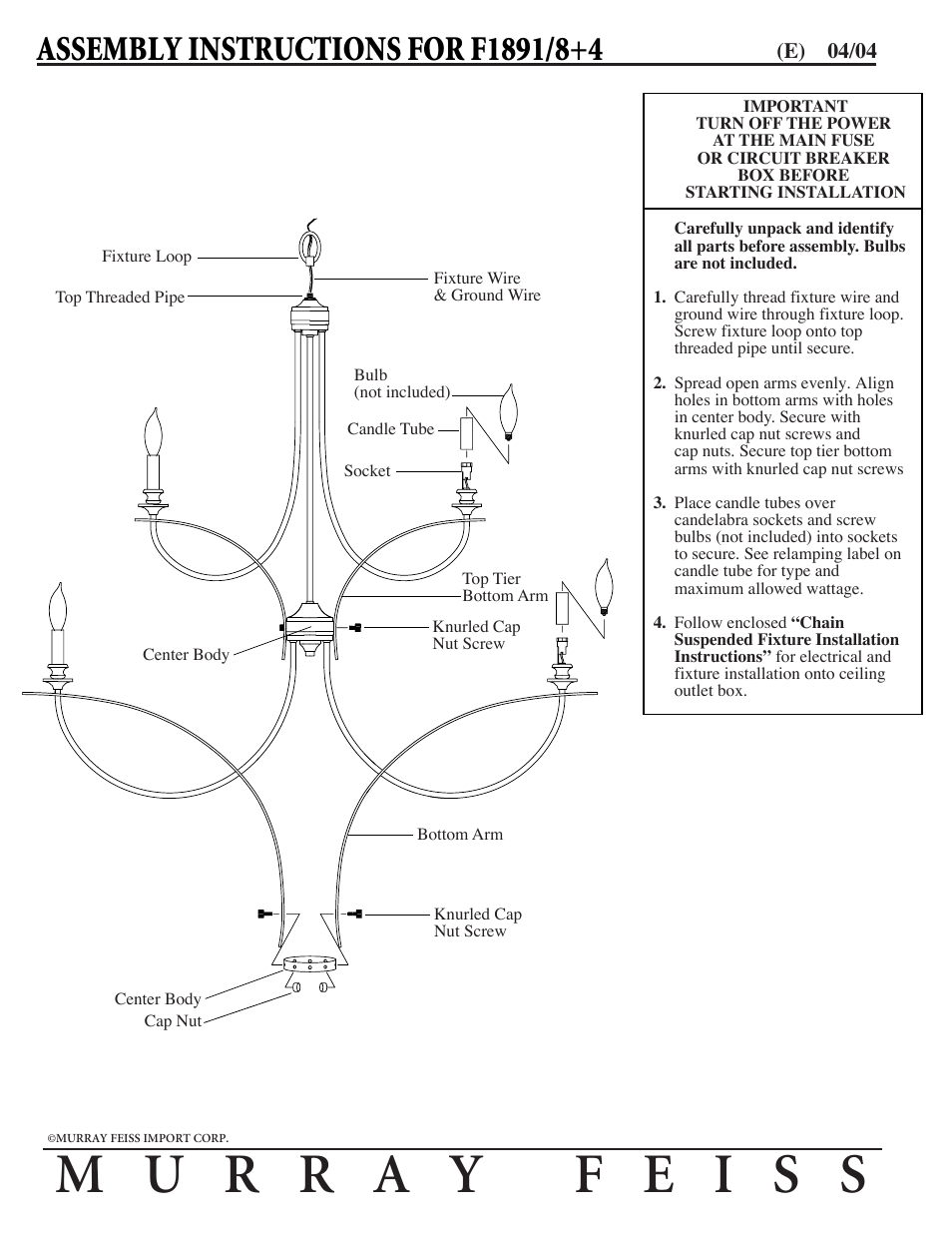 Feiss F1891-8+4 User Manual | 1 page