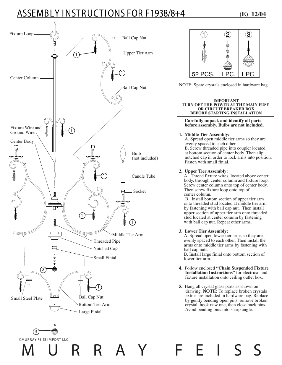 Feiss F1938 User Manual | 1 page