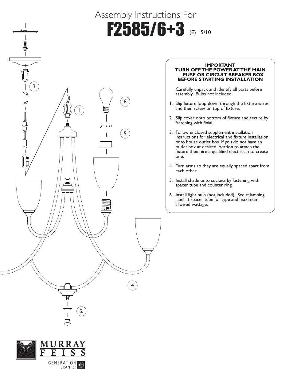 Feiss F2585 User Manual | 1 page
