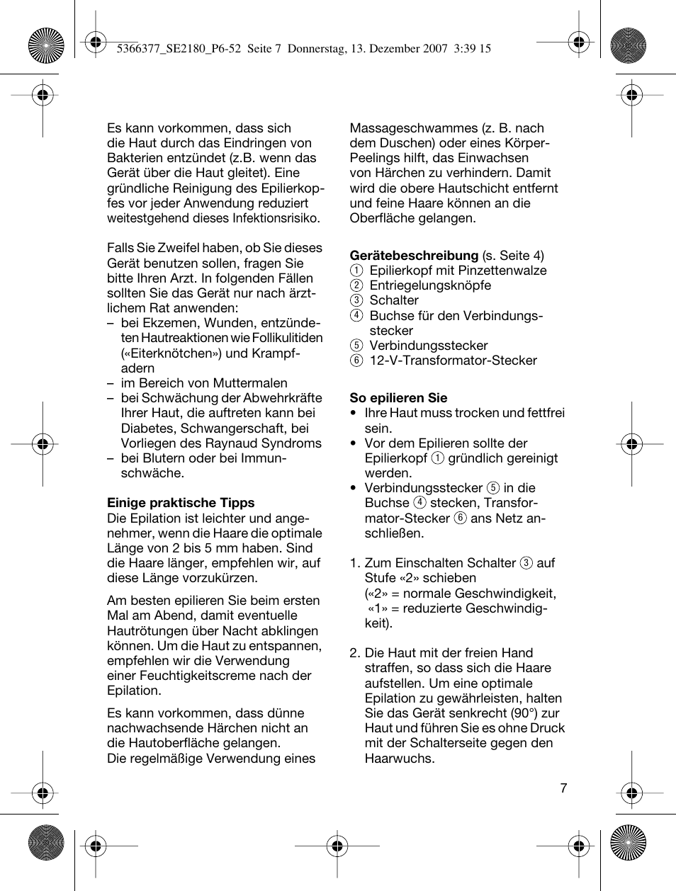 Braun 2180 User Manual | Page 6 / 46