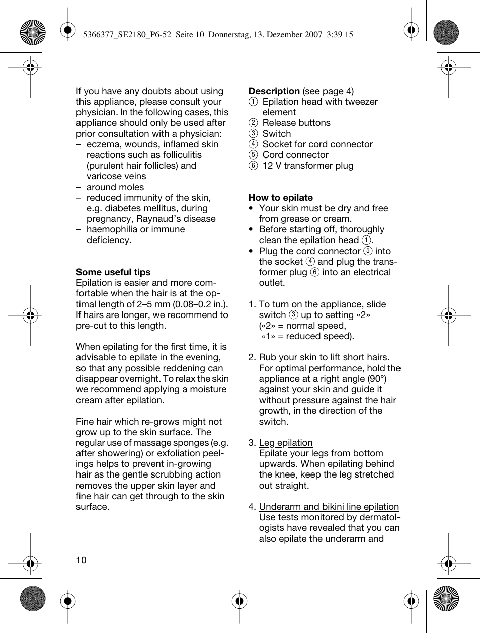 Braun 2180 User Manual | Page 9 / 46