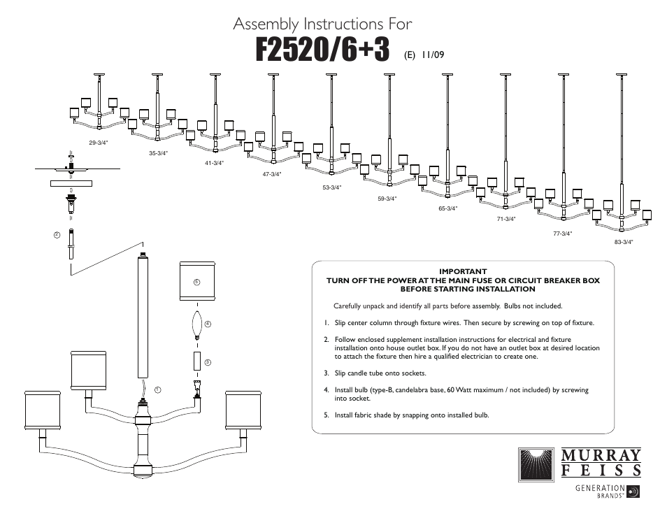 Feiss F2520 User Manual | 1 page