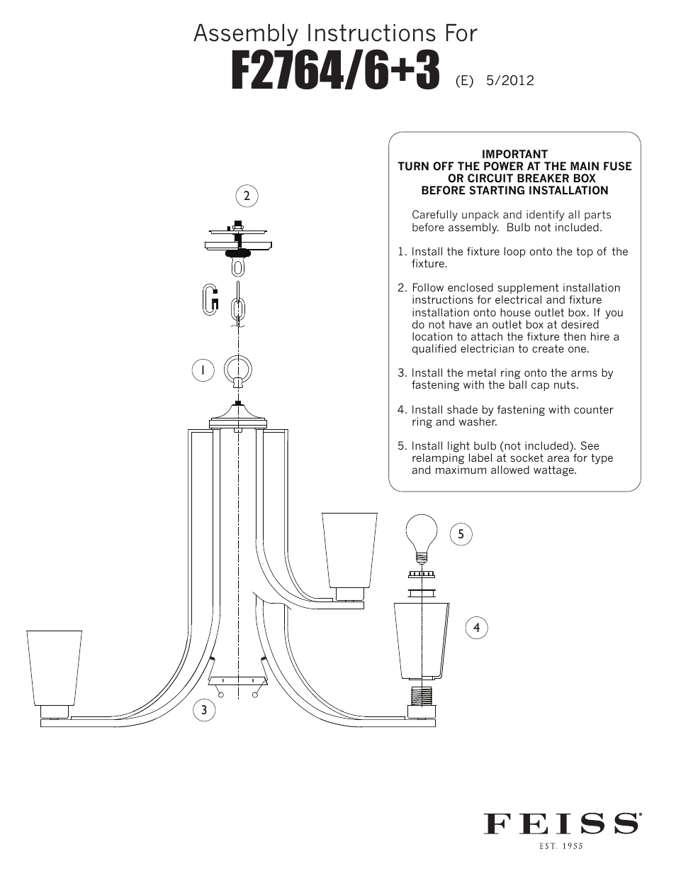 Feiss F2764 User Manual | 1 page