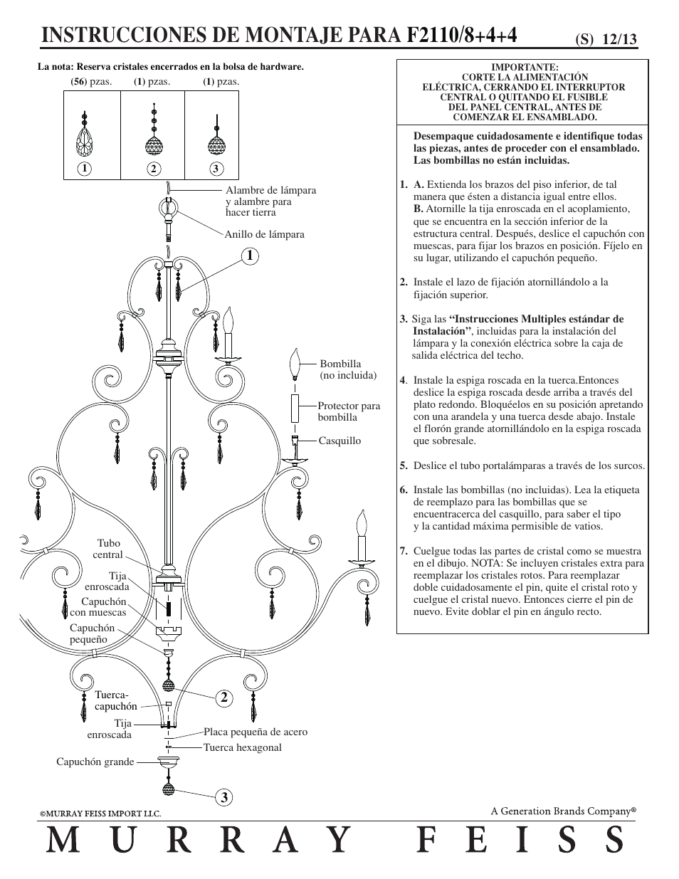 S) 12/13 | Feiss F2110-8+4+4 User Manual | Page 3 / 3