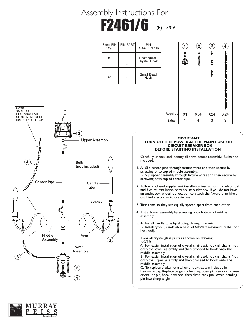 Feiss F2461 User Manual | 1 page