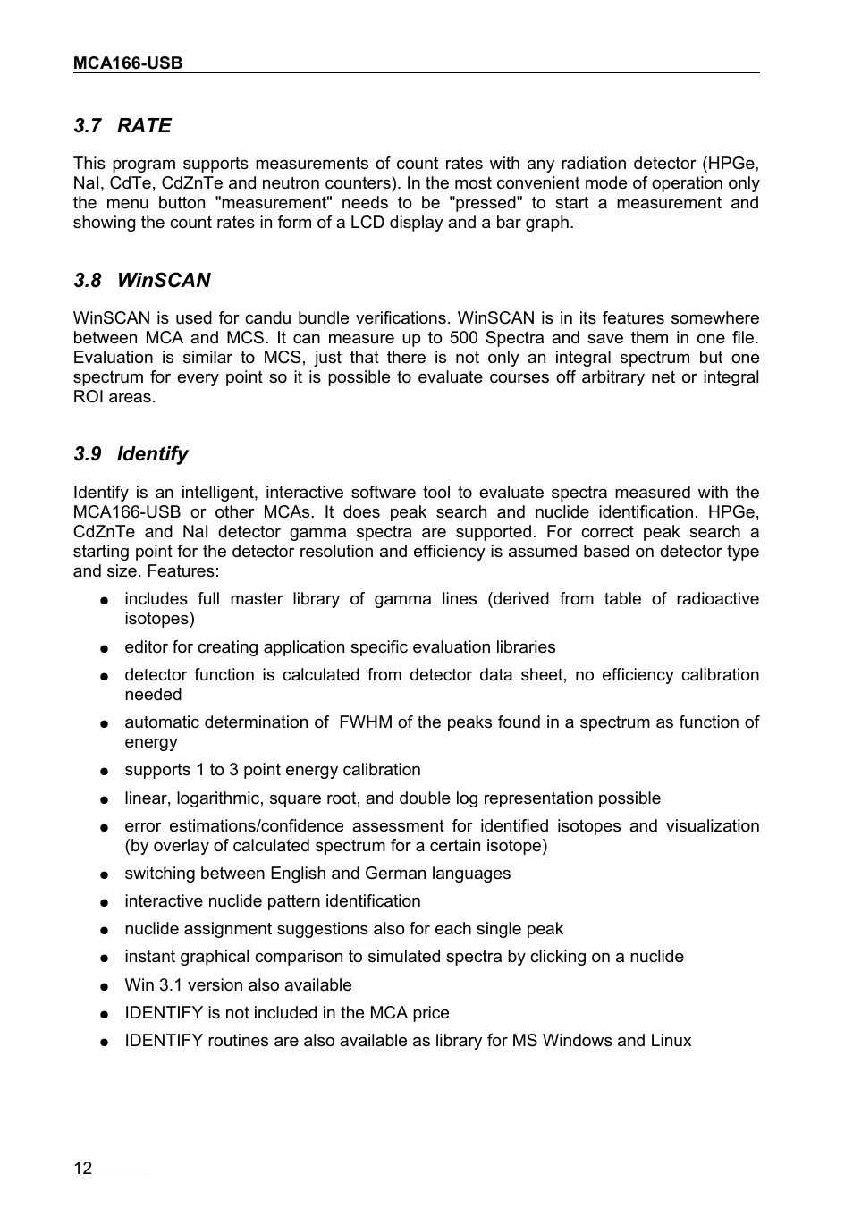 7rate, 8winscan, 9identify | 7 rate, 8 winscan, 9 identify | GBS Elektronik MCA166-USB User Manual | Page 12 / 72