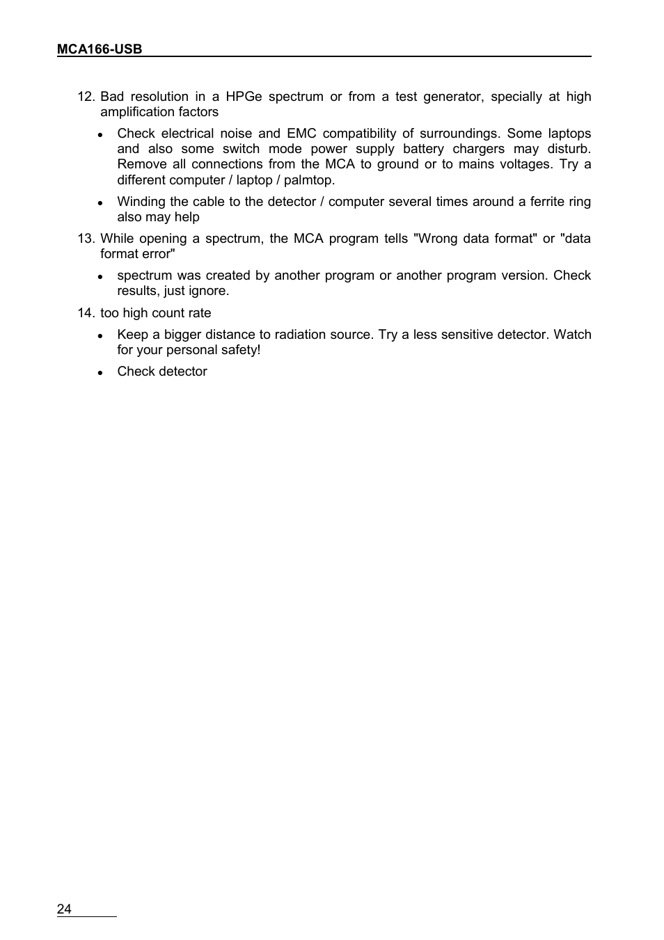 GBS Elektronik MCA166-USB User Manual | Page 24 / 72