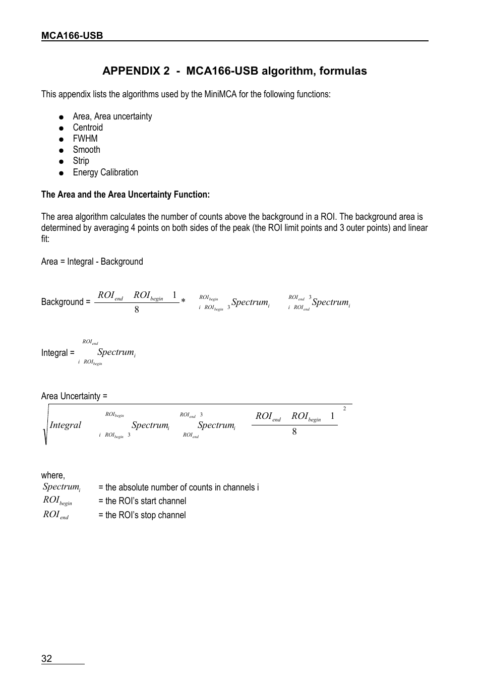 Appendix 2 - mca166-usb algorithm, formulas | GBS Elektronik MCA166-USB User Manual | Page 32 / 72