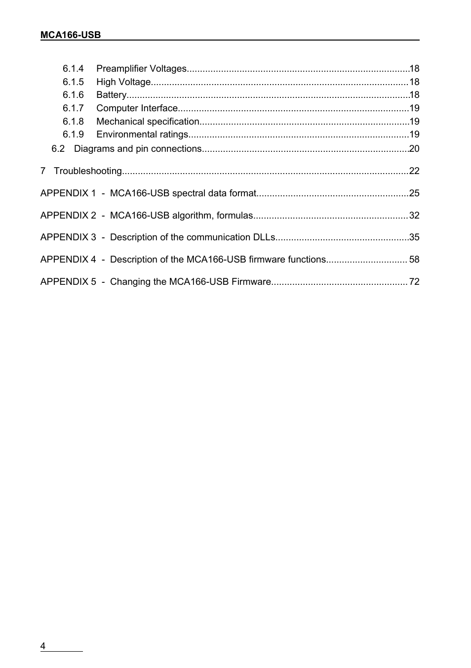 GBS Elektronik MCA166-USB User Manual | Page 4 / 72