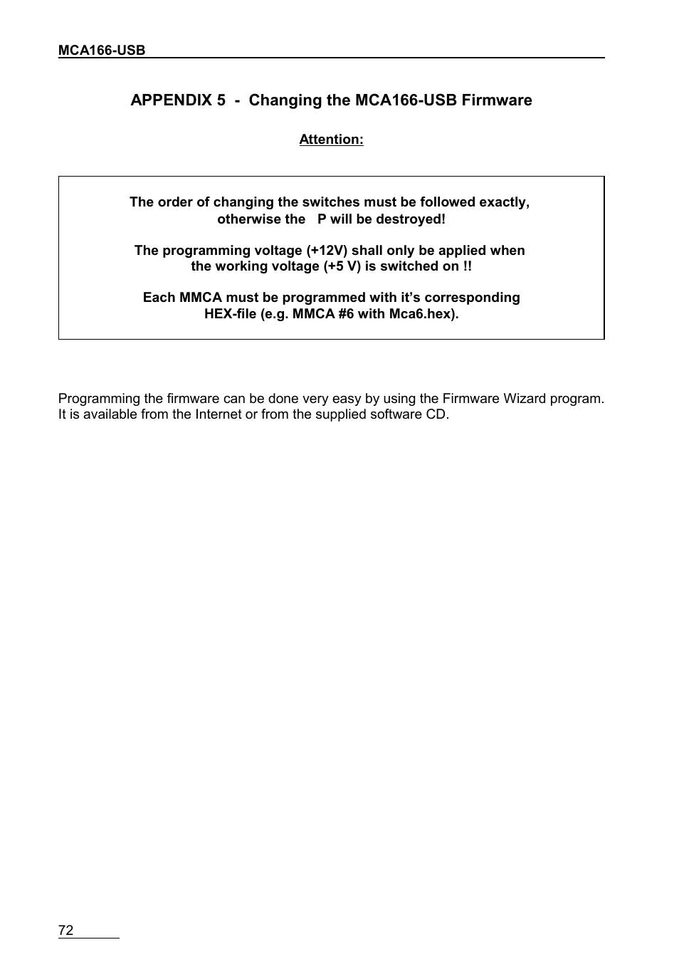 GBS Elektronik MCA166-USB User Manual | Page 72 / 72