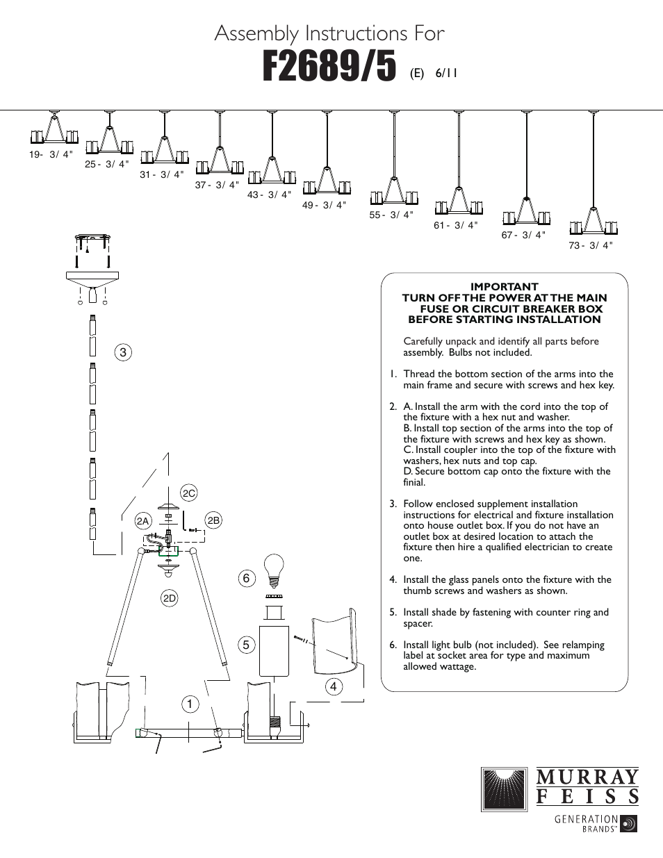 Feiss F2689 User Manual | 1 page