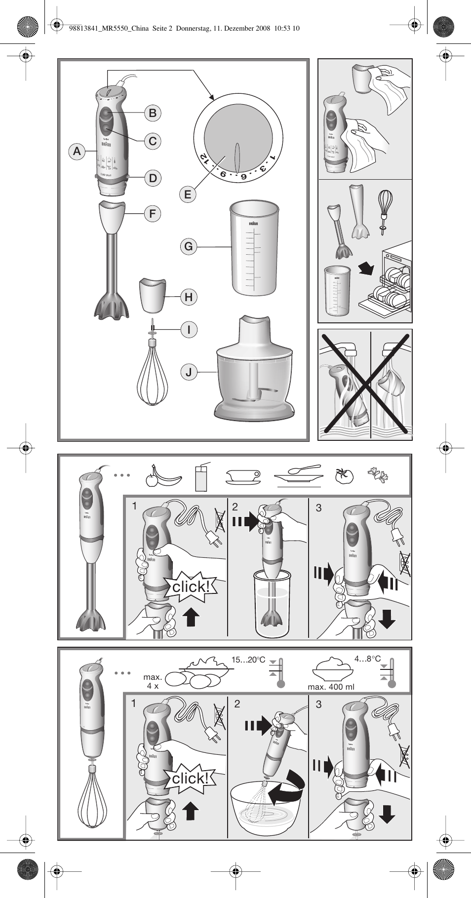 Click | Braun MULTIQUICK MR 5550 M CAV User Manual | Page 2 / 14