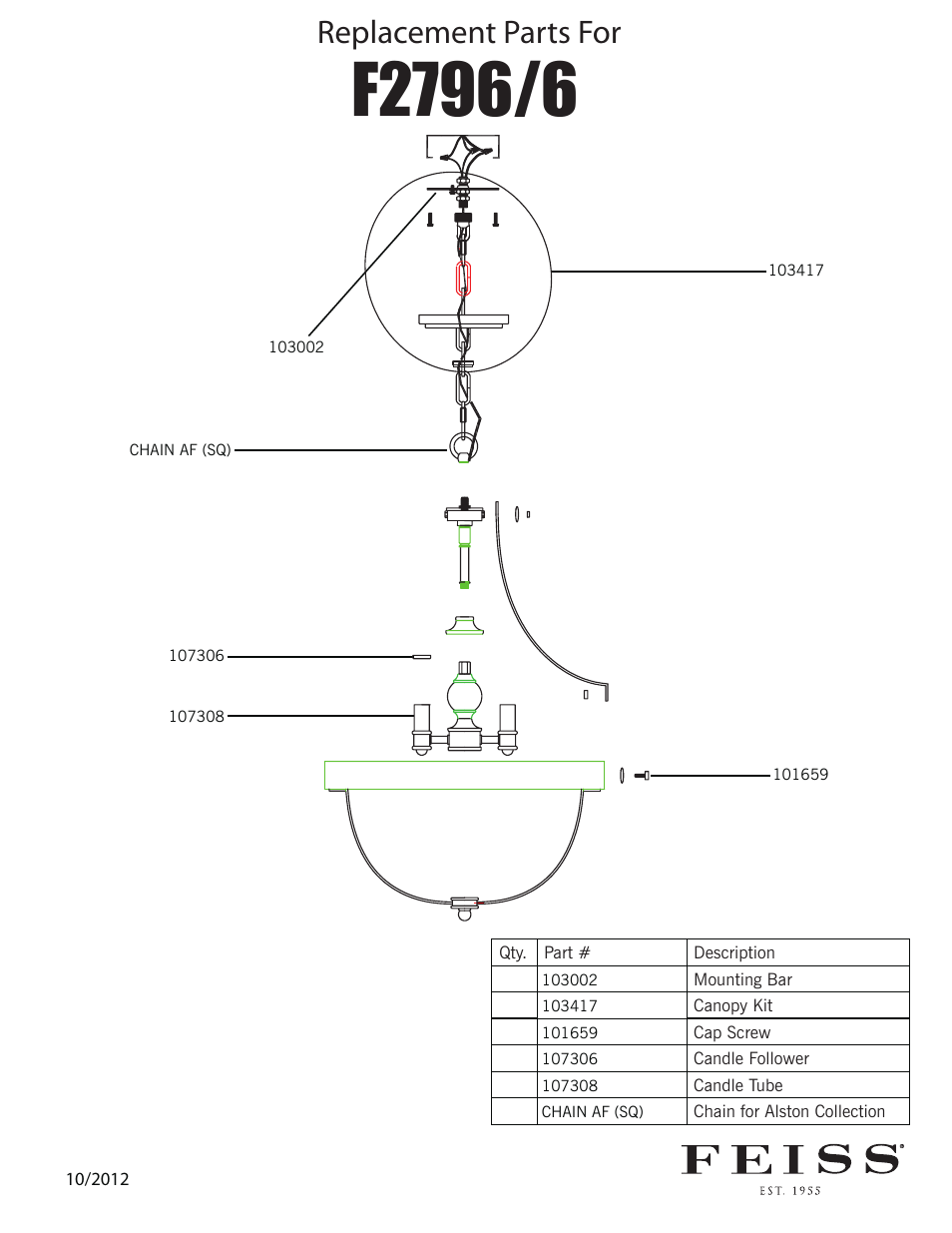 Feiss F2796 User Manual | 1 page