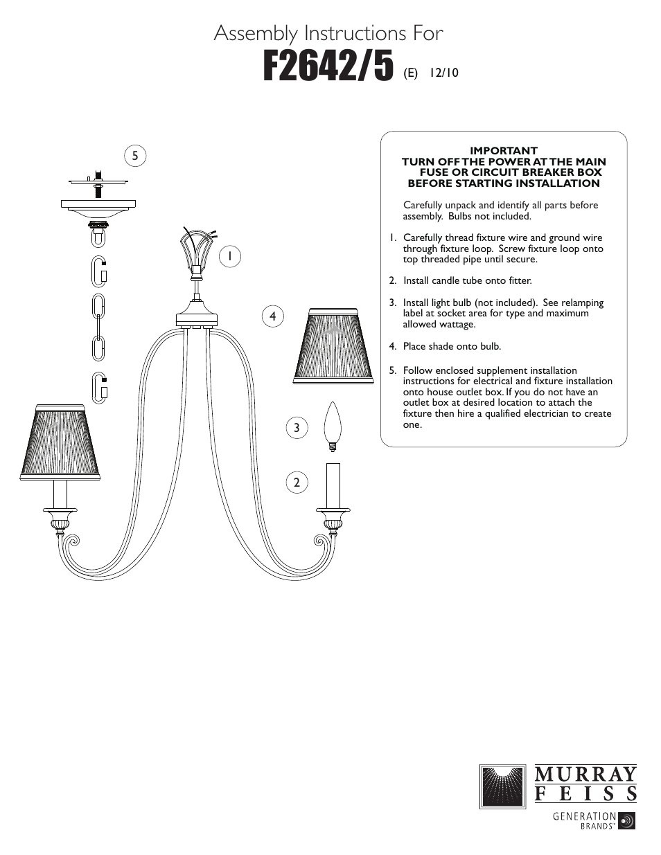 Feiss F2642 User Manual | 1 page