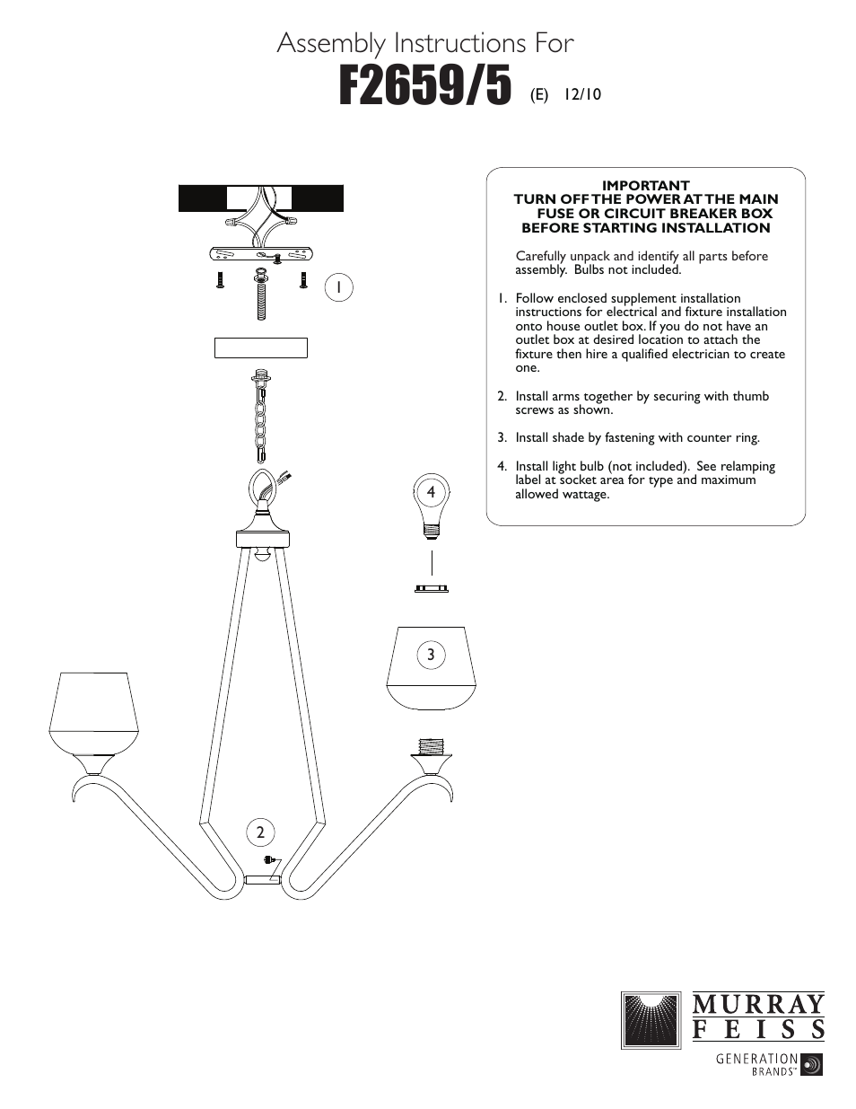 Feiss F2659 User Manual | 1 page