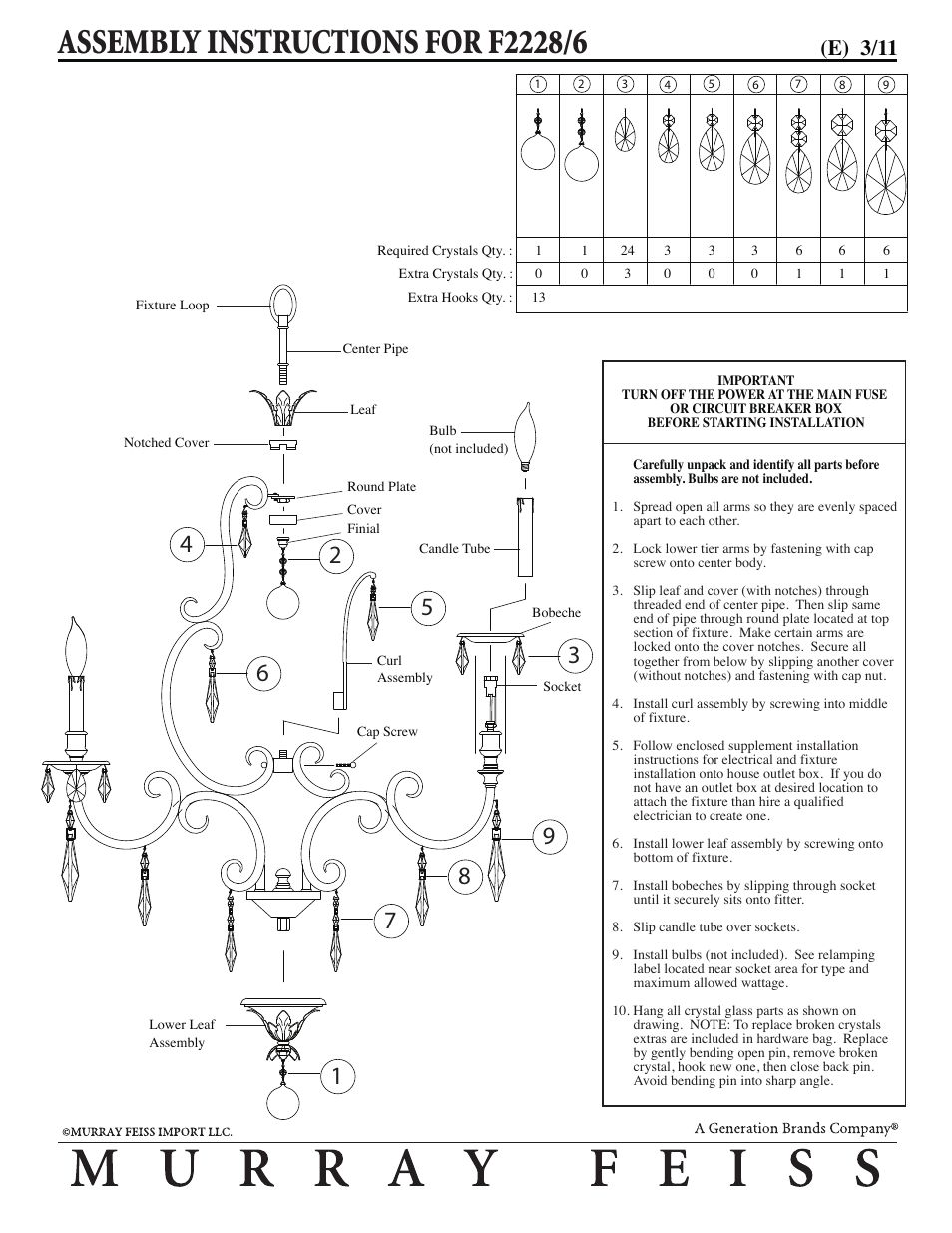 Feiss F2228 User Manual | 1 page