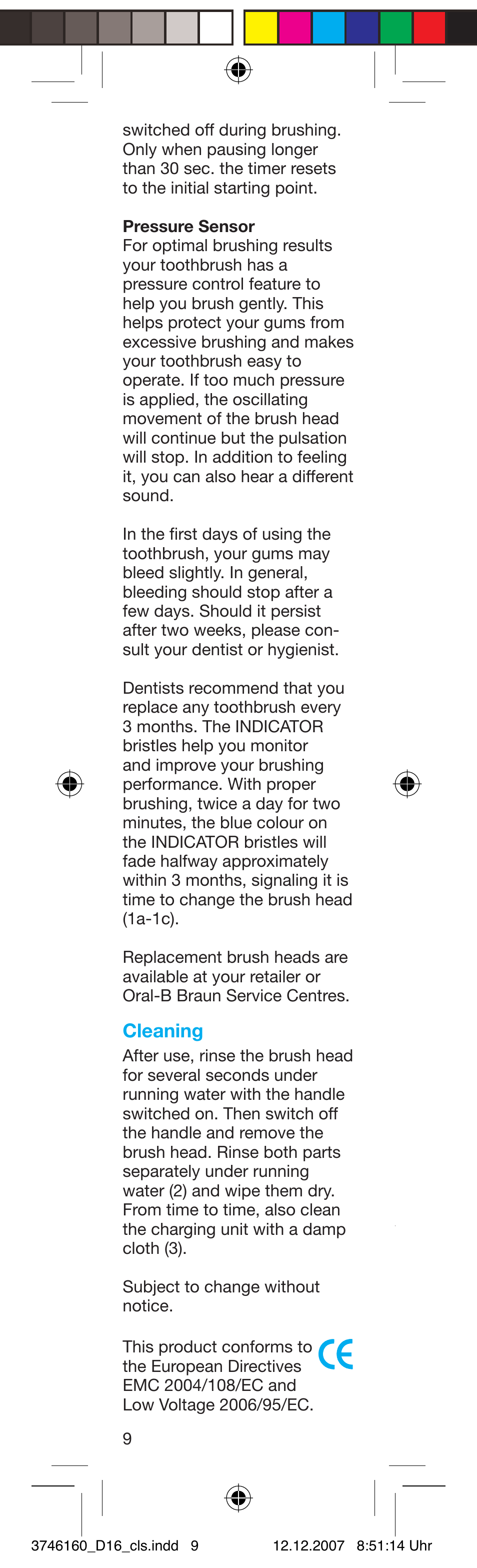 Cleaning | Braun 4729 Series User Manual | Page 10 / 26