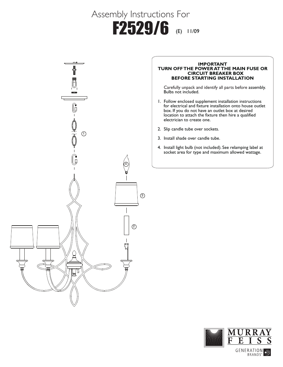 Feiss F2529 User Manual | 1 page