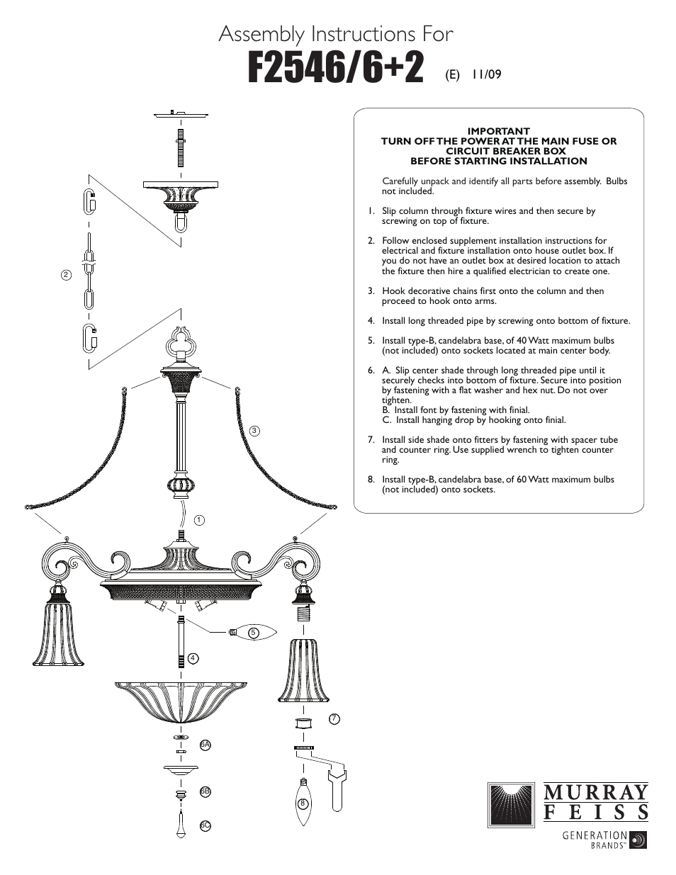 Feiss F2546 User Manual | 1 page