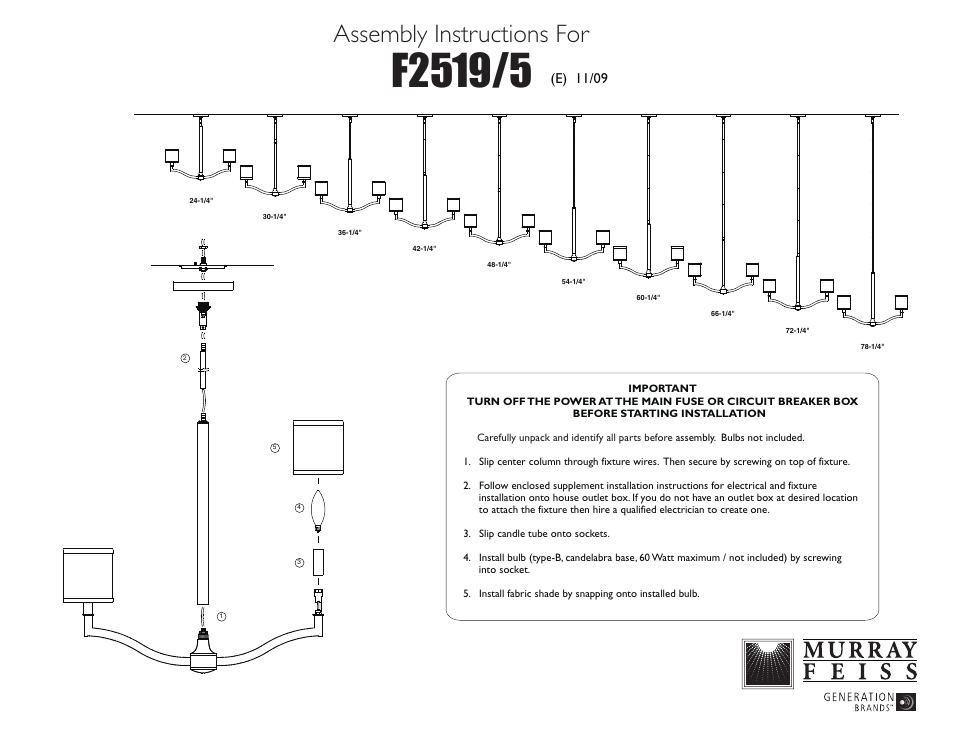 Feiss F2519 User Manual | 1 page