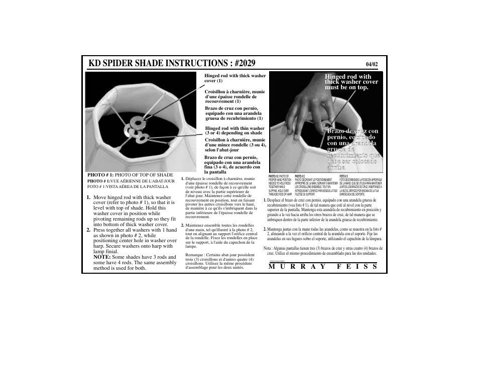 Feiss 9500 User Manual | 1 page