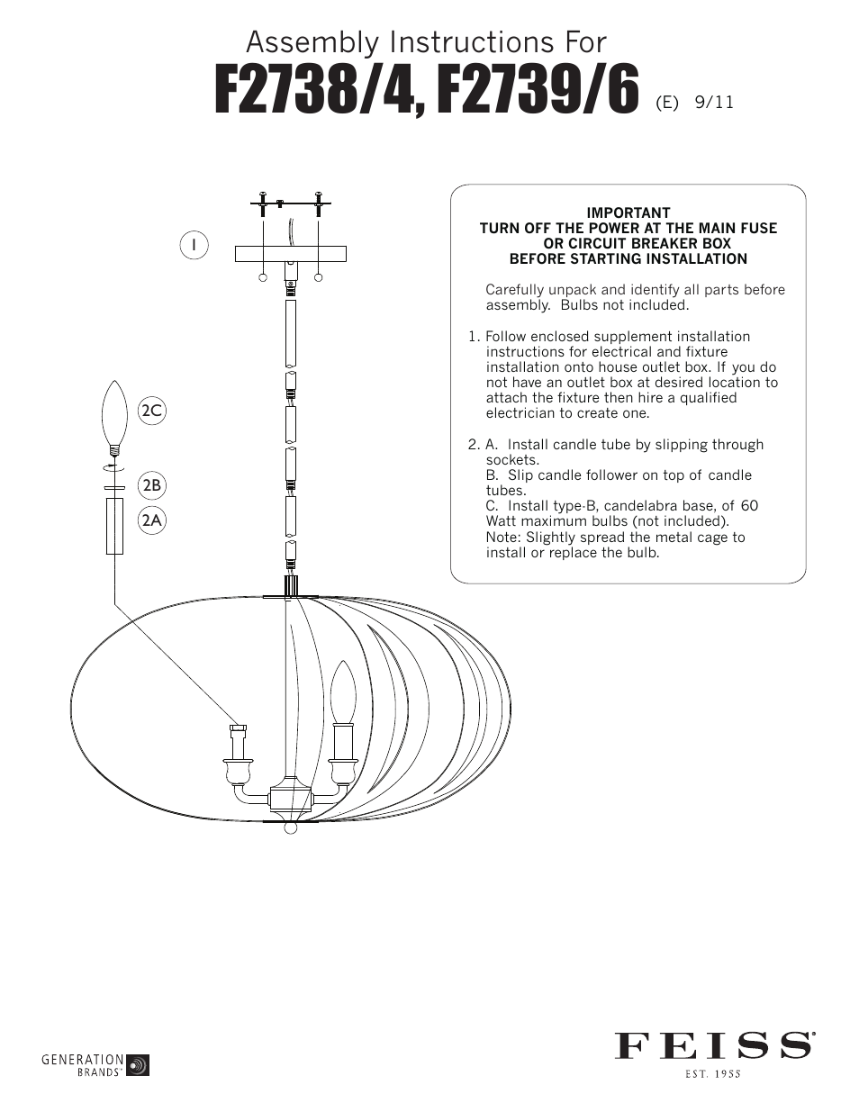Feiss F2738-4 User Manual | 1 page